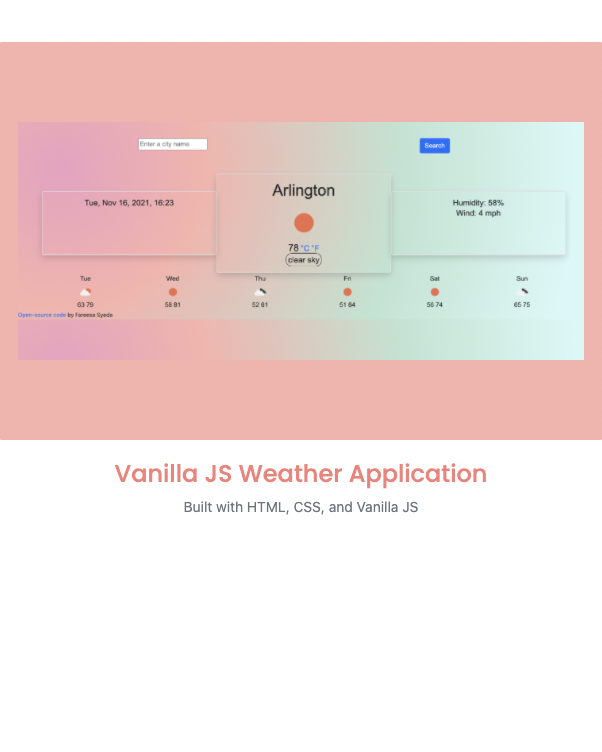 Vanilla weather project preview